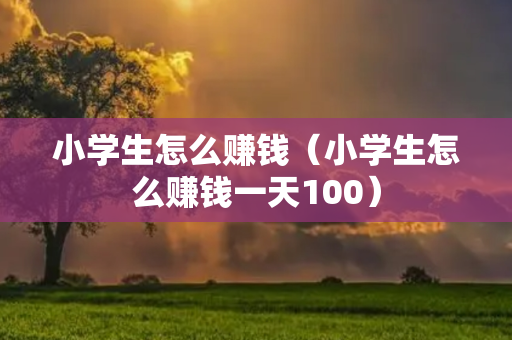 小学生怎么赚钱（小学生怎么赚钱一天100）