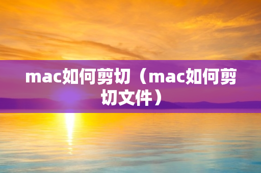 mac如何剪切（mac如何剪切文件）