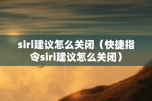 siri建议怎么关闭（快捷指令siri建议怎么关闭）