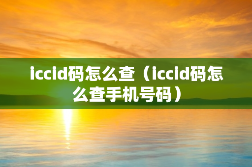 iccid码怎么查（iccid码怎么查手机号码）