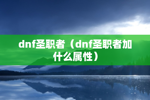 dnf圣职者（dnf圣职者加什么属性）