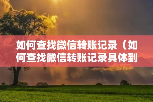 如何查找微信转账记录（如何查找微信转账记录具体到某个人的身份信息）