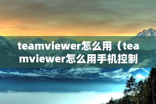 teamviewer怎么用（teamviewer怎么用手机控制手机）