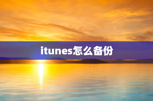 itunes怎么备份