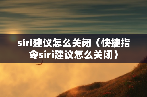 siri建议怎么关闭（快捷指令siri建议怎么关闭）