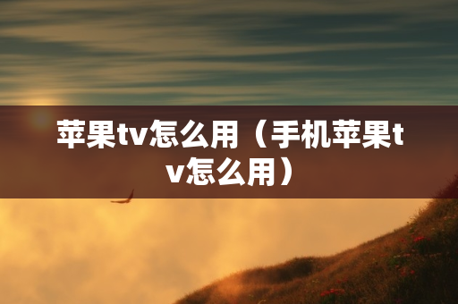 苹果tv怎么用（手机苹果tv怎么用）