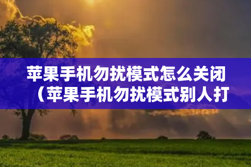 苹果手机勿扰模式怎么关闭（苹果手机勿扰模式别人打电话会怎么样）