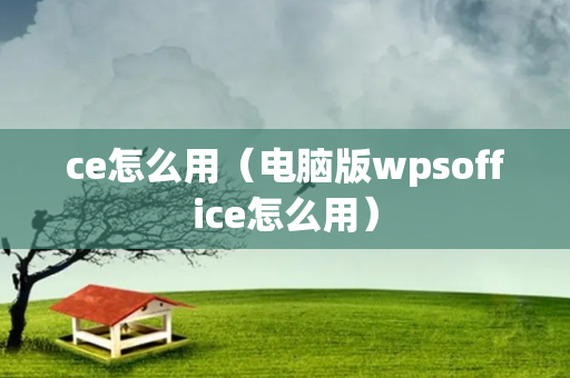 ce怎么用（电脑版wpsoffice怎么用）