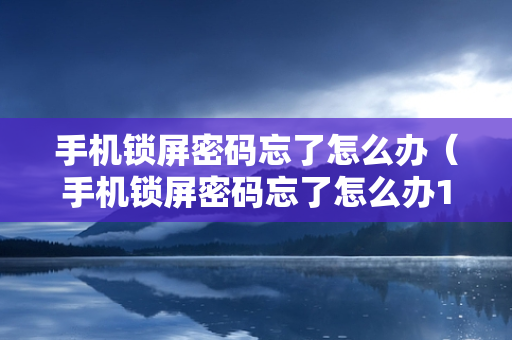 手机锁屏密码忘了怎么办（手机锁屏密码忘了怎么办10秒解决）