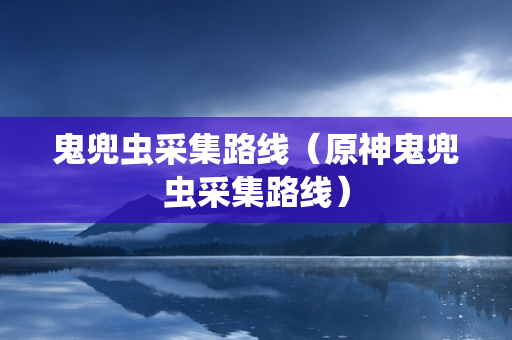 鬼兜虫采集路线（原神鬼兜虫采集路线）