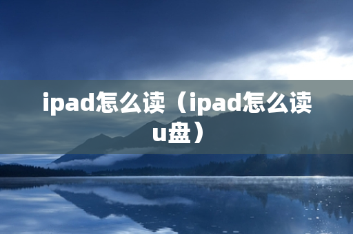 ipad怎么读（ipad怎么读u盘）