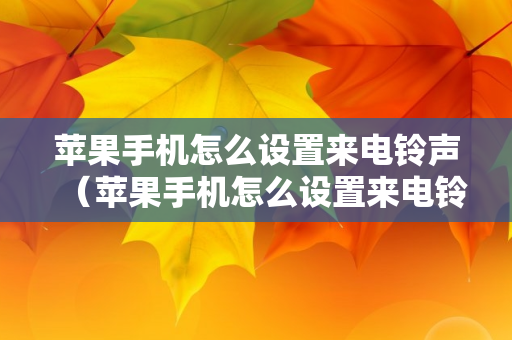 苹果手机怎么设置来电铃声（苹果手机怎么设置来电铃声音乐歌曲）