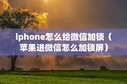 iphone怎么给微信加锁（苹果进微信怎么加锁屏）