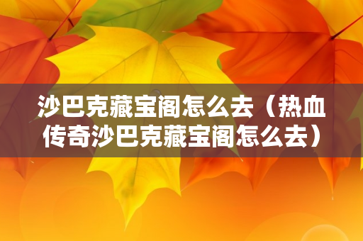 沙巴克藏宝阁怎么去（热血传奇沙巴克藏宝阁怎么去）