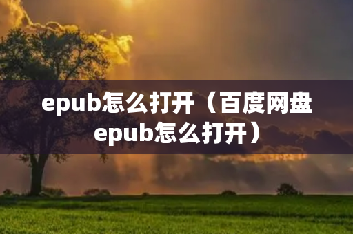 epub怎么打开（百度网盘epub怎么打开）