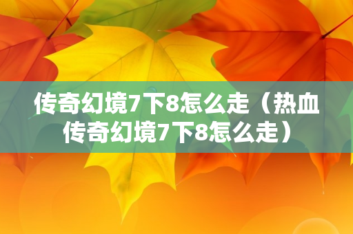 传奇幻境7下8怎么走（热血传奇幻境7下8怎么走）