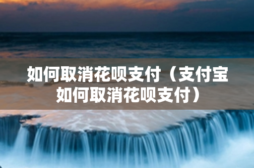 如何取消花呗支付（支付宝如何取消花呗支付）