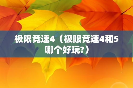 极限竞速4（极限竞速4和5哪个好玩?）