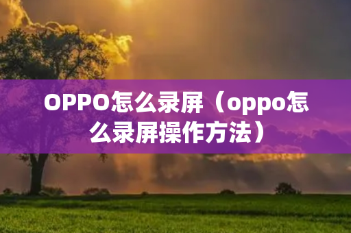 OPPO怎么录屏（oppo怎么录屏操作方法）