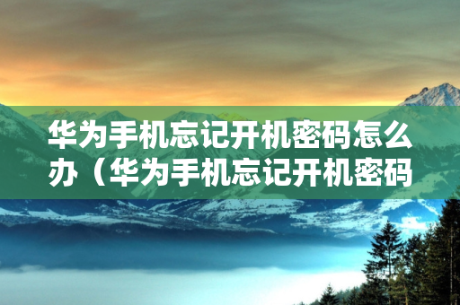 华为手机忘记开机密码怎么办（华为手机忘记开机密码怎么办6位数）