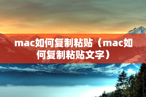 mac如何复制粘贴（mac如何复制粘贴文字）