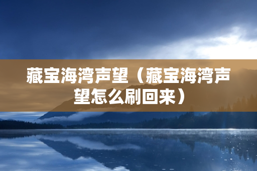 藏宝海湾声望（藏宝海湾声望怎么刷回来）