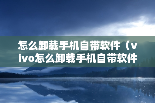 怎么卸载手机自带软件（vivo怎么卸载手机自带软件）