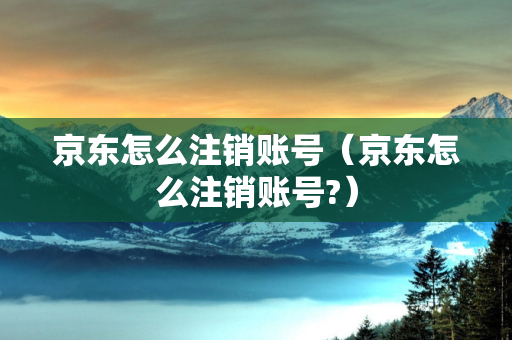 京东怎么注销账号（京东怎么注销账号?）