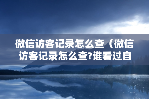 微信访客记录怎么查（微信访客记录怎么查?谁看过自己的朋友圈）