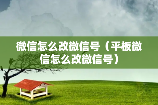 微信怎么改微信号（平板微信怎么改微信号）