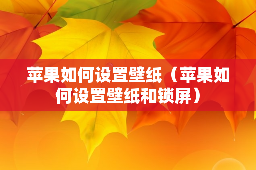 苹果如何设置壁纸（苹果如何设置壁纸和锁屏）