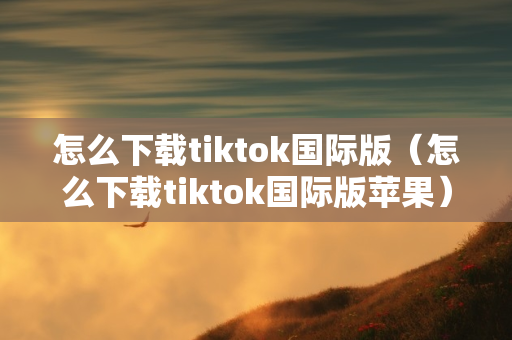 怎么下载tiktok国际版（怎么下载tiktok国际版苹果）