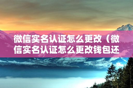 微信实名认证怎么更改（微信实名认证怎么更改钱包还有钱）