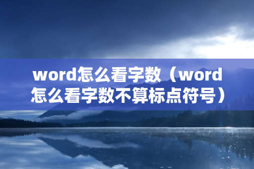 word怎么看字数（word怎么看字数不算标点符号）