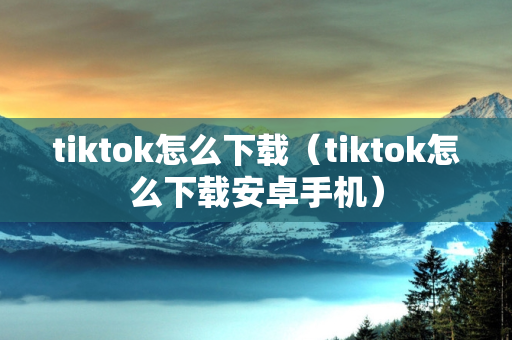 tiktok怎么下载（tiktok怎么下载安卓手机）