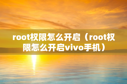 root权限怎么开启（root权限怎么开启vivo手机）