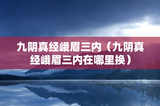 九阴真经峨眉三内（九阴真经峨眉三内在哪里换）