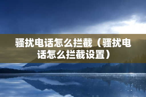 骚扰电话怎么拦截（骚扰电话怎么拦截设置）