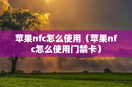 苹果nfc怎么使用（苹果nfc怎么使用门禁卡）