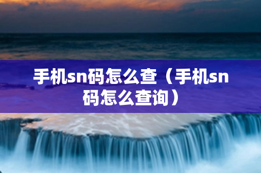 手机sn码怎么查（手机sn码怎么查询）