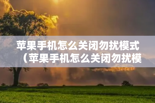 苹果手机怎么关闭勿扰模式（苹果手机怎么关闭勿扰模式功能）