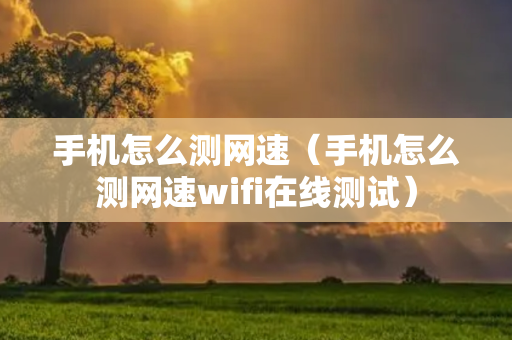 手机怎么测网速（手机怎么测网速wifi在线测试）