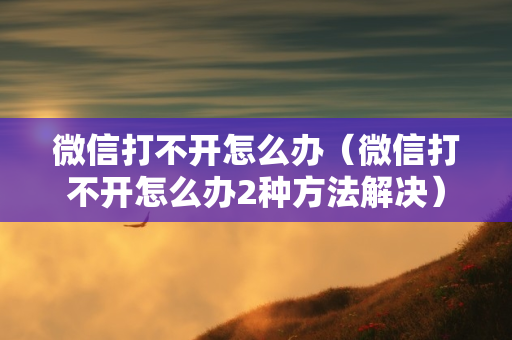 微信打不开怎么办（微信打不开怎么办2种方法解决）