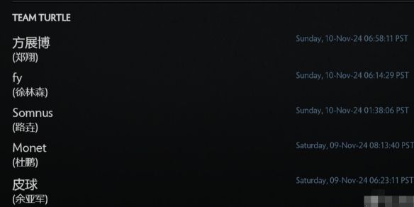 《dota2》ESLONE曼谷2024老龟成员一览