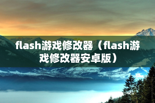 flash游戏修改器（flash游戏修改器安卓版）