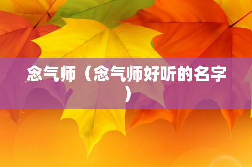 念气师（念气师好听的名字）