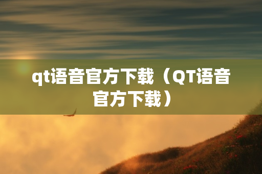 qt语音官方下载（QT语音官方下载）