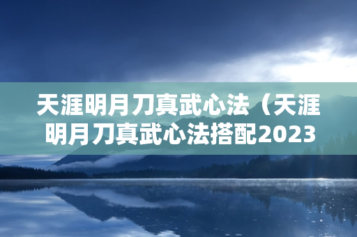 天涯明月刀真武心法（天涯明月刀真武心法搭配2023）