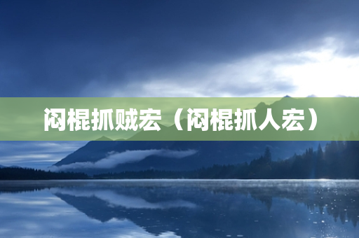 闷棍抓贼宏（闷棍抓人宏）