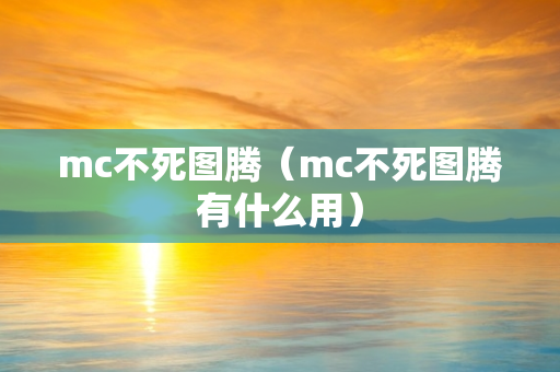 mc不死图腾（mc不死图腾有什么用）